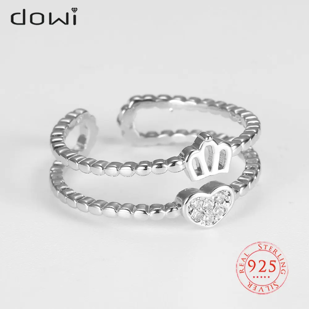 Dowi Simple Fashion Opening Ring for Women Retro Minimalist Double Layer Heart Beads Crown Zircon Finger Ring Party Jewelry
Dowi Simple Fashion Opening Ring for Women Retro Minimalist Double Layer Heart Beads Crown Zircon Finger Ring Party Jewelry
