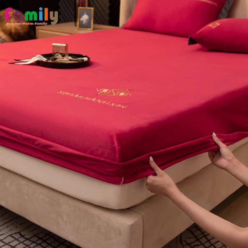 Flannel Fitted Sheet Velvet Double Bed Sheet Thick Mattress Cover, Queen/King 120//150/180 Size (Pillowcase Sold Separately )
Flannel Fitted Sheet Velvet Double Bed Sheet Thick Mattress Cover, Queen/King 120//150/180 Size (Pillowcase Sold Separately )