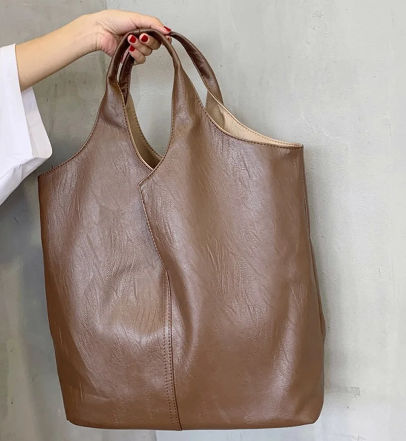 Women's Vintage Genuine Leather Tote Hobo Shoulder Bag Handbag Large A4 College School Work Business Bag For Female Double-sided
Women's Vintage Genuine Leather Tote Hobo Shoulder Bag Handbag Large A4 College School Work Business Bag For Female Double-sided