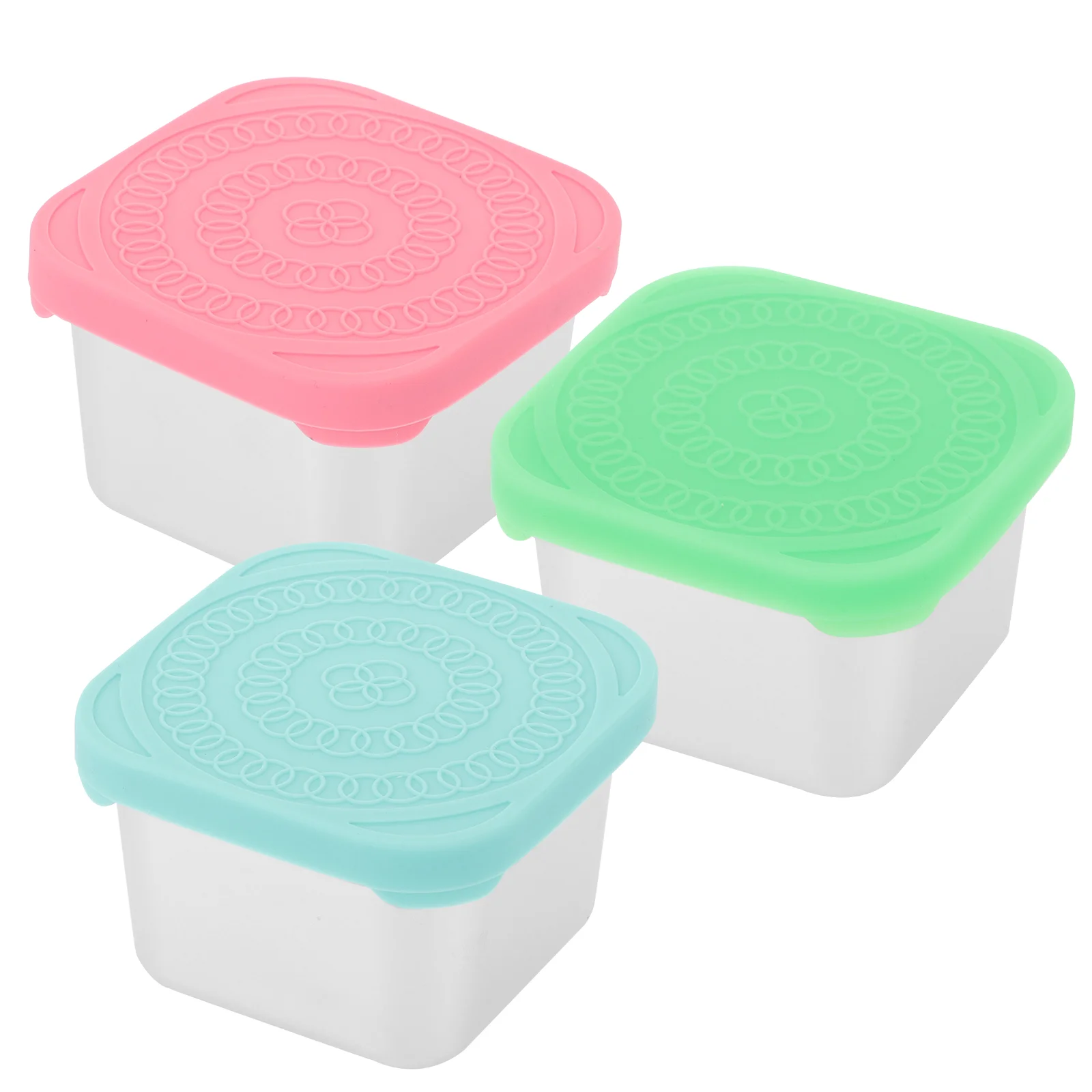 

3Pcs Snack Container with Leakproof Lid Cereal Container Silicone Lids Snack Container Food Sealing Box