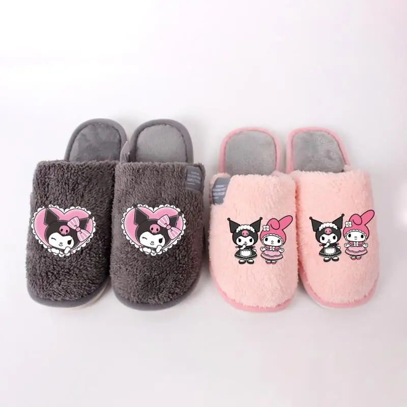 Sanrio Kuromi Slippers Anime Surrounding Cotton Couples Q Version Shoes Warm Lamb Wool Kawaii Kuromi Slippers for Autumn Winter 
Sanrio Kuromi Slippers Anime Surrounding Cotton Couples Q Version Shoes Warm Lamb Wool Kawaii Kuromi Slippers for Autumn Winter