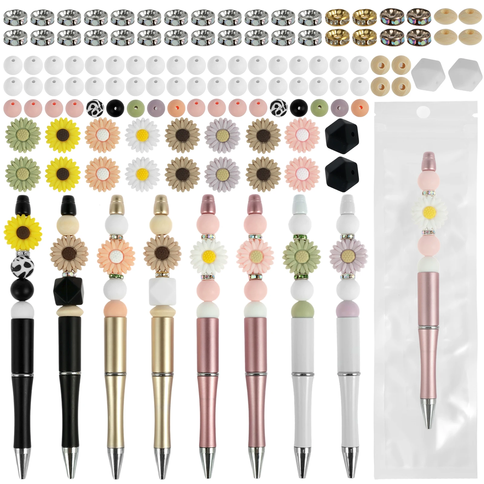 16Pcs Beadable Pens Kit Daisy Themed DIY Beaded Pens Multicolor Beads Assorted Bead Pens Black Ink Bead Pens Set Creative Beaded
16Pcs Beadable Pens Kit Daisy Themed DIY Beaded Pens Multicolor Beads Assorted Bead Pens Black Ink Bead Pens Set Creative Beaded
