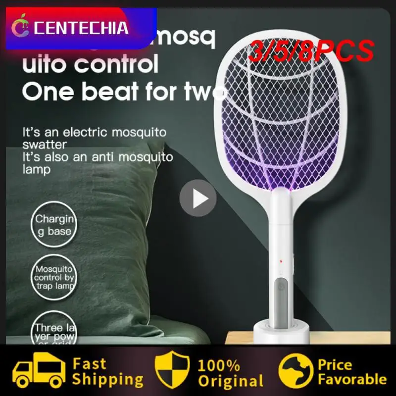 3/5/8PCS Fly Swatter Trap With Base Holder Portable Electric Mosquito Killer Usb Rechargeable 3000v Bug Zappers Mosquito Swatter
3/5/8PCS Fly Swatter Trap With Base Holder Portable Electric Mosquito Killer Usb Rechargeable 3000v Bug Zappers Mosquito Swatter