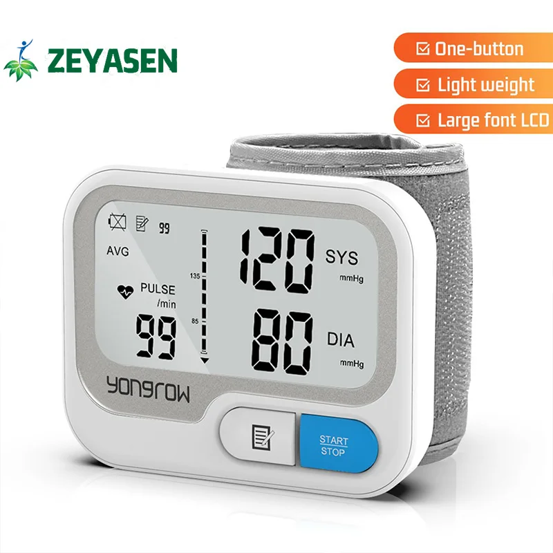 

Zeyasen Автоматический цифровой прибор для измерения артериального давления на запястье, сфигмоманометр, тонометр, Тензиометр, пульсометр, прибор для измерения артериального давления