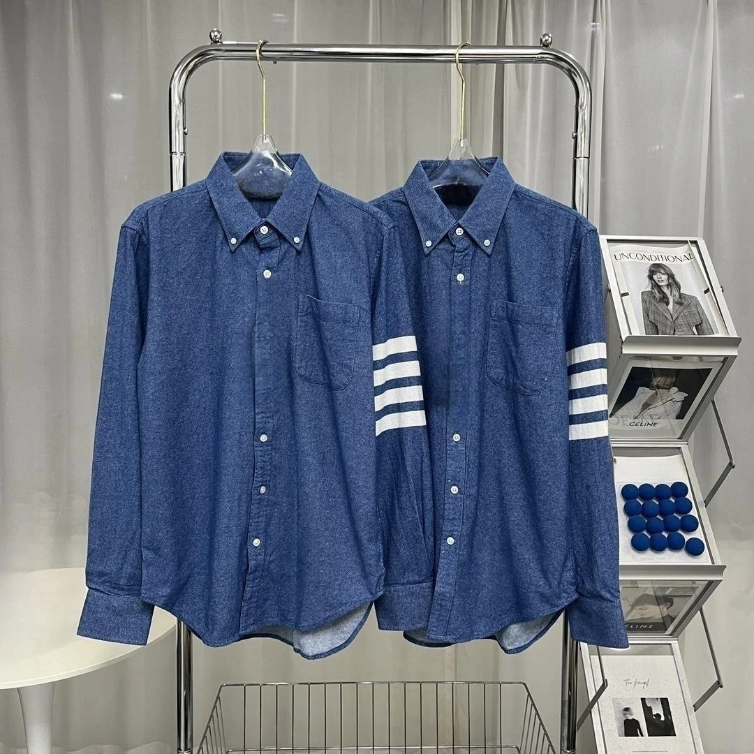 2023 Autumn New Tb Shirts Four Bars Casual Long-Sleeved Shirt For Men And Women Pure Cotton Trend Classic Tb Denim Men Shirts
2023 Autumn New Tb Shirts Four Bars Casual Long-Sleeved Shirt For Men And Women Pure Cotton Trend Classic Tb Denim Men Shirts