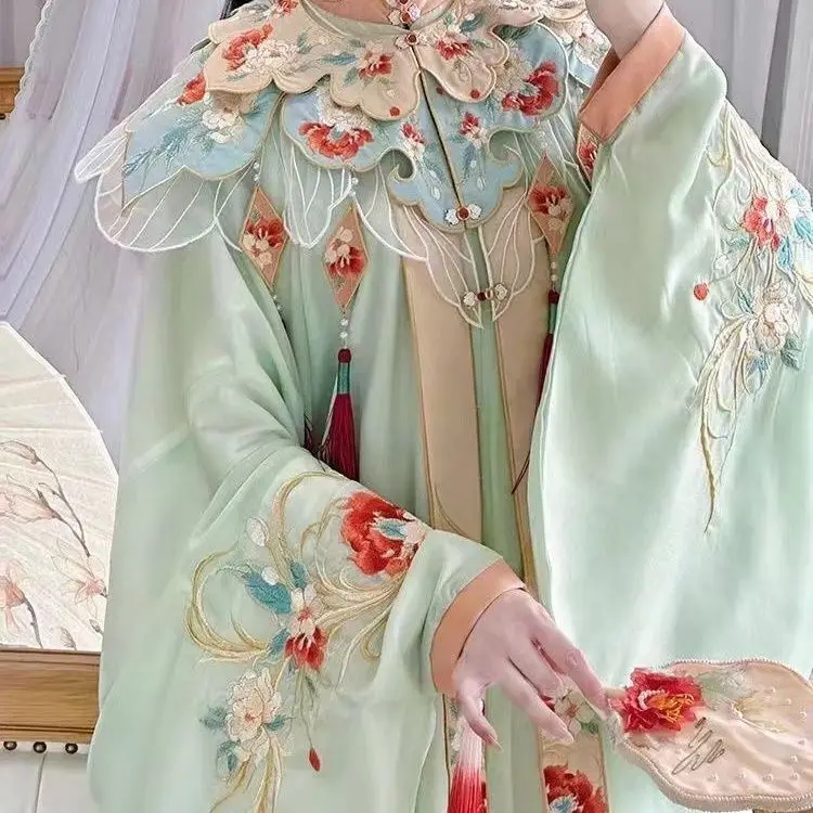 Fanhua Ming стиль Hanfu 2024 Весна новая тяжелая промышленность облако плечи Пипа рукав Ma