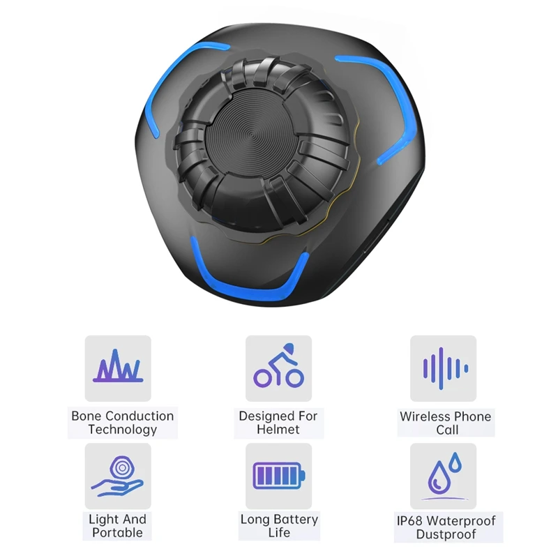 

Motorcycle Helmet Headphone Bone Conduction Wireless Bluetooth Headset Waterproof Helmet Hands-Free Telephone Headphone