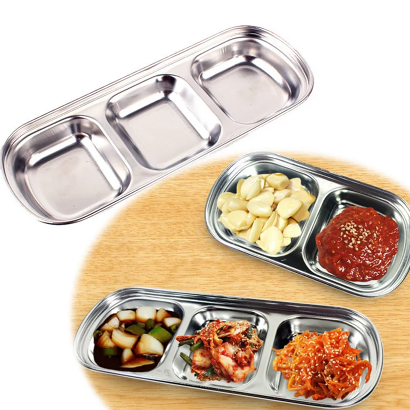 Stainless Steel 3 Lattice Herbal Soy Sauce Vinegar Sauce Dish Snack Plate Divided Serving Dish Plate Tray Home Kitchen Tableware
Stainless Steel 3 Lattice Herbal Soy Sauce Vinegar Sauce Dish Snack Plate Divided Serving Dish Plate Tray Home Kitchen Tableware