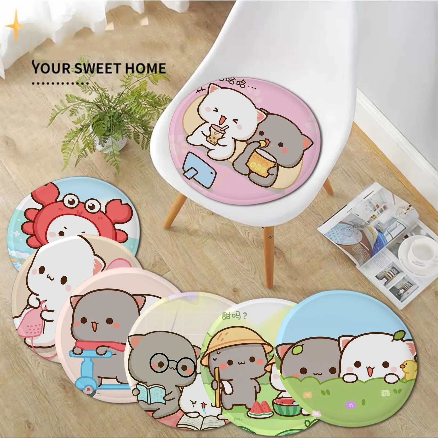 Peach Mochi Cat Round Seat Pad Household Cushion Soft Plush Chair Mat Winter Office Bar Chair Cushions
Peach Mochi Cat Round Seat Pad Household Cushion Soft Plush Chair Mat Winter Office Bar Chair Cushions