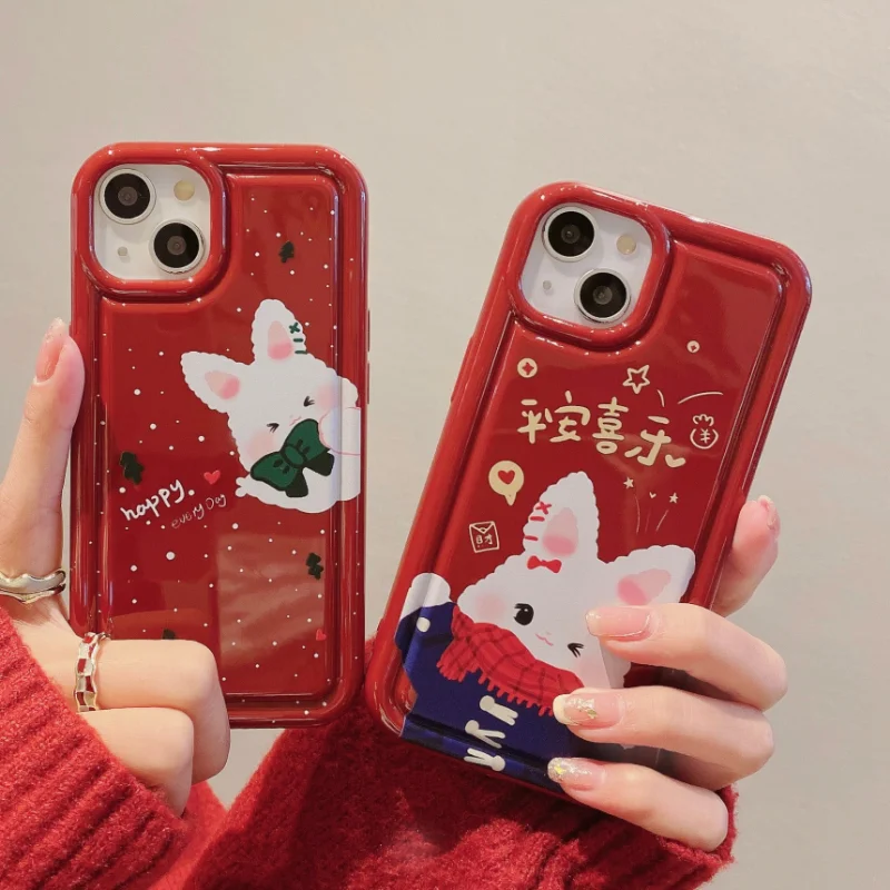 Fashion Cartoon Cute Scarf Bowtie Rabbit Red Mobile Phone Case For IPhone12 13 14 Pro Max Chinese Year
Fashion Cartoon Cute Scarf Bowtie Rabbit Red Mobile Phone Case For IPhone12 13 14 Pro Max Chinese Year