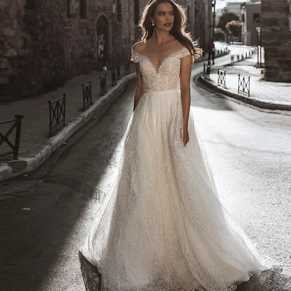 Lace Wedding Dresses 2022 Off The Shoulder Sweetheart Illusion A-Line Bridal Gown Boho Floor-Length Vestido De Noiva Custom Made
Lace Wedding Dresses 2022 Off The Shoulder Sweetheart Illusion A-Line Bridal Gown Boho Floor-Length Vestido De Noiva Custom Made
