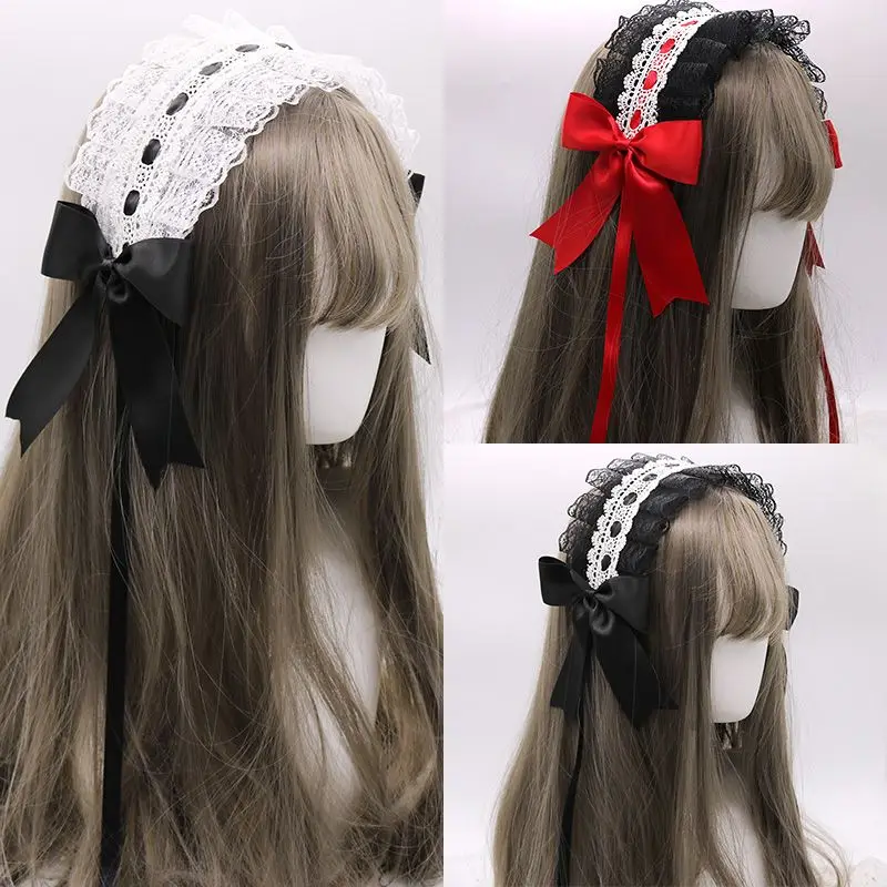 

Japanese Soft Girl Lolita Cute Mother Lace Hair Dresses Lolita Versatile Hair Band kc Servant Headwear