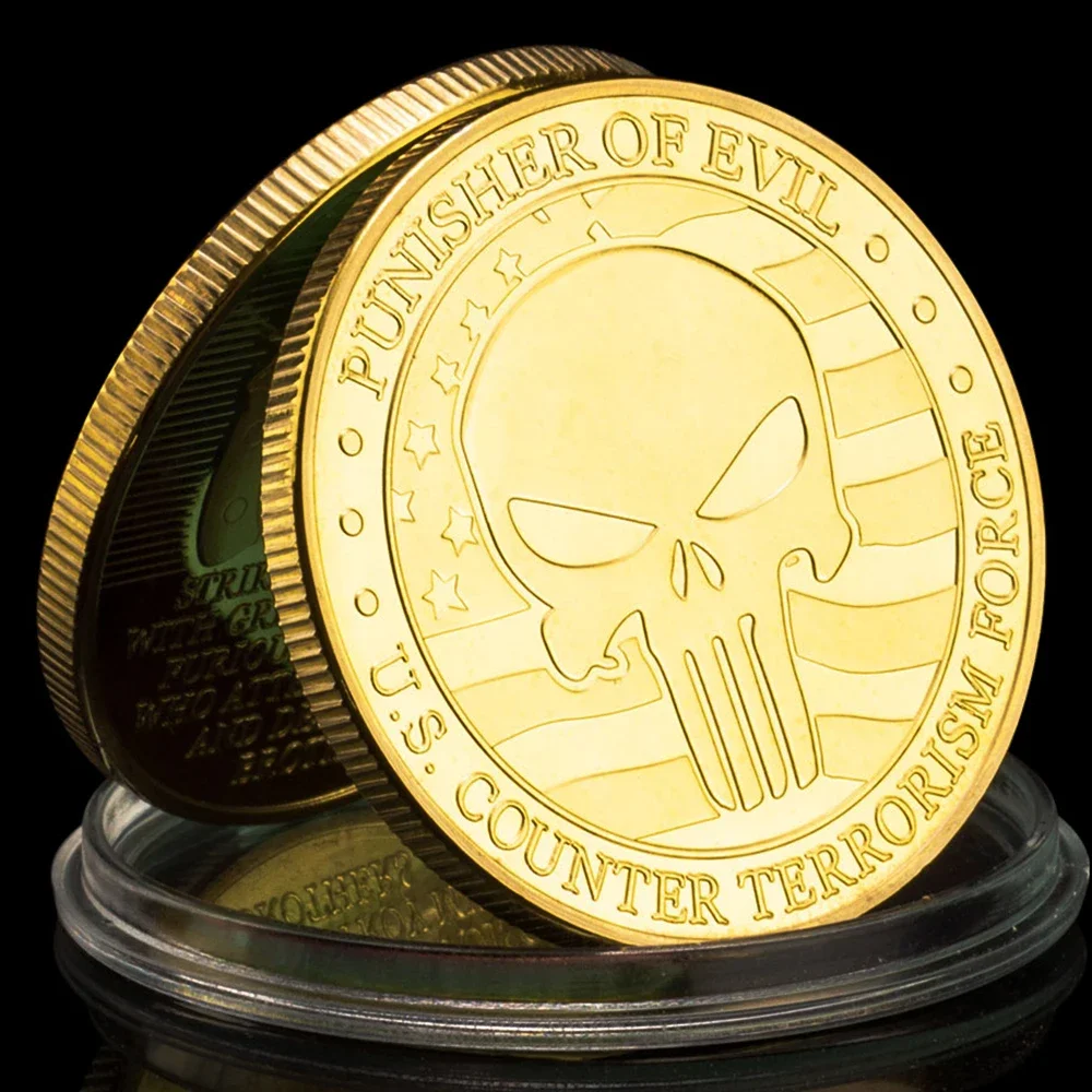 Коллекционная позолоченная монета "Каратель"
Коллекционная позолоченная монета "Каратель"