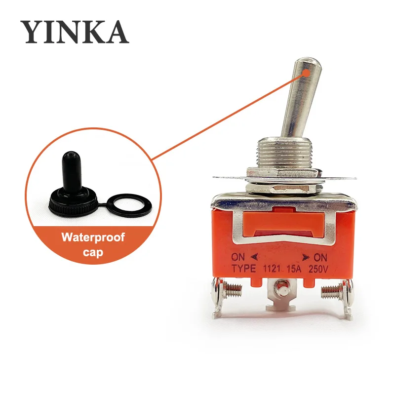 1PC Toggle Switch 2/4/6 Pin 15A 250V Miniature Toggle Switches Terminal ON/OFF Self-locking Waterproof Cap
1PC Toggle Switch 2/4/6 Pin 15A 250V Miniature Toggle Switches Terminal ON/OFF Self-locking Waterproof Cap