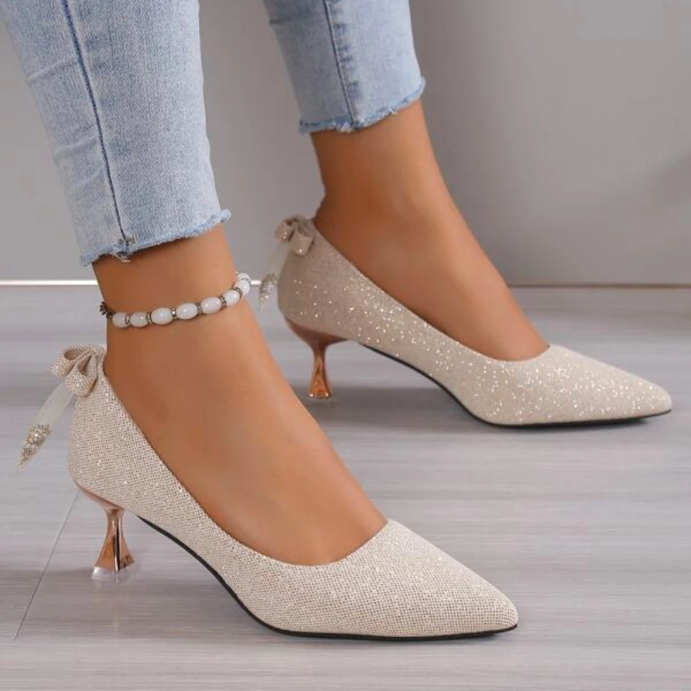 Fashion Pumps Women High Heel Shoes Elegant Rhinestone Bow Ladies Office Shoes Pointed Toe Women Party Wedding Shoes Pumps
Fashion Pumps Women High Heel Shoes Elegant Rhinestone Bow Ladies Office Shoes Pointed Toe Women Party Wedding Shoes Pumps