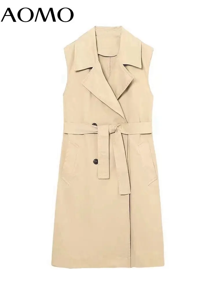 AOMO 2022 Winter Women Khaki Oversize Long Vest With Slash Sleeveless Female Waistcoat 6H117A
AOMO 2022 Winter Women Khaki Oversize Long Vest With Slash Sleeveless Female Waistcoat 6H117A