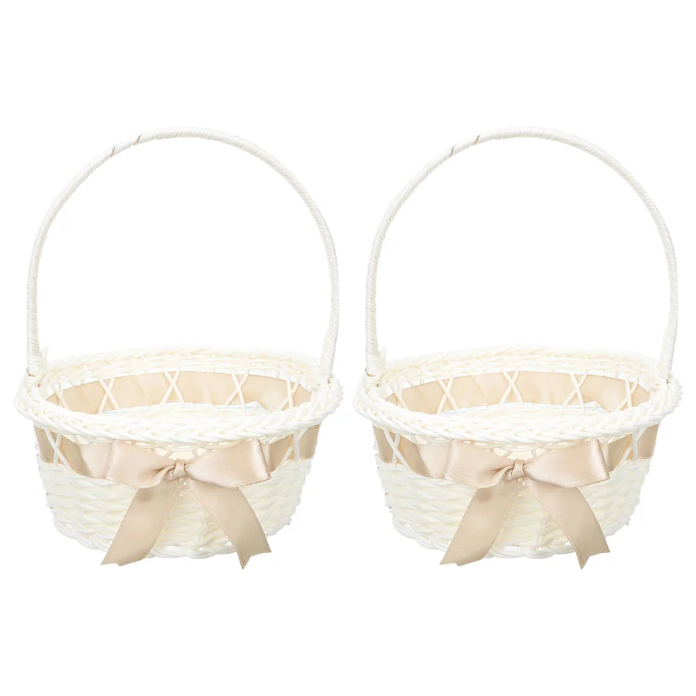 2 Pcs Hand-woven Flower Basket Hamper Girl Wedding Small Baskets Favors Plastic Handle Bride
2 Pcs Hand-woven Flower Basket Hamper Girl Wedding Small Baskets Favors Plastic Handle Bride