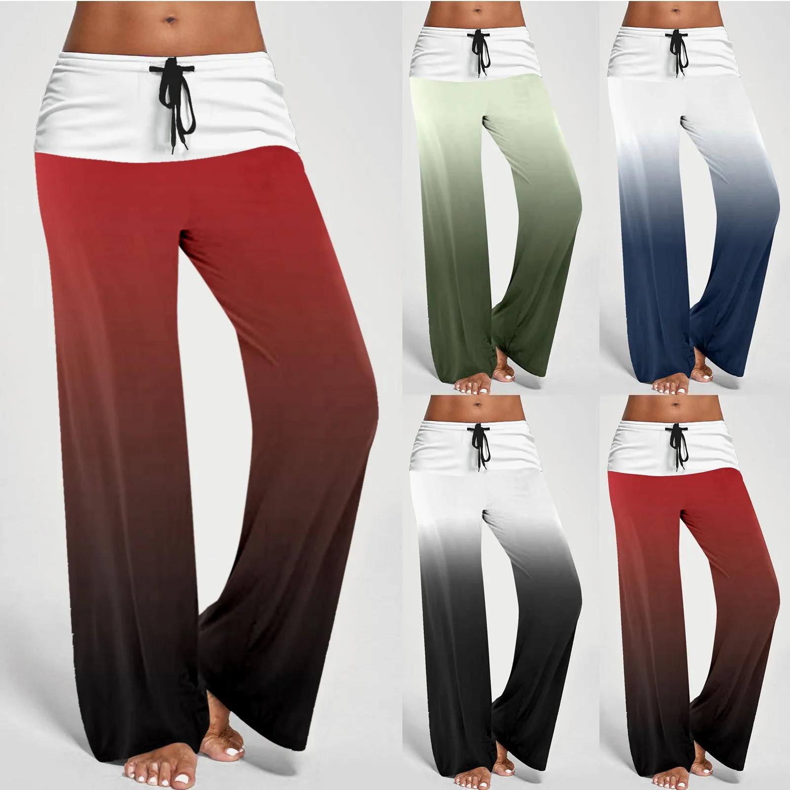 Loose Women Casual Print Drawstring Fashion Straight Wide-Leg Gradient Soft Color Pants Wide-Leg Long Trousers High-Waist Pants
Loose Women Casual Print Drawstring Fashion Straight Wide-Leg Gradient Soft Color Pants Wide-Leg Long Trousers High-Waist Pants