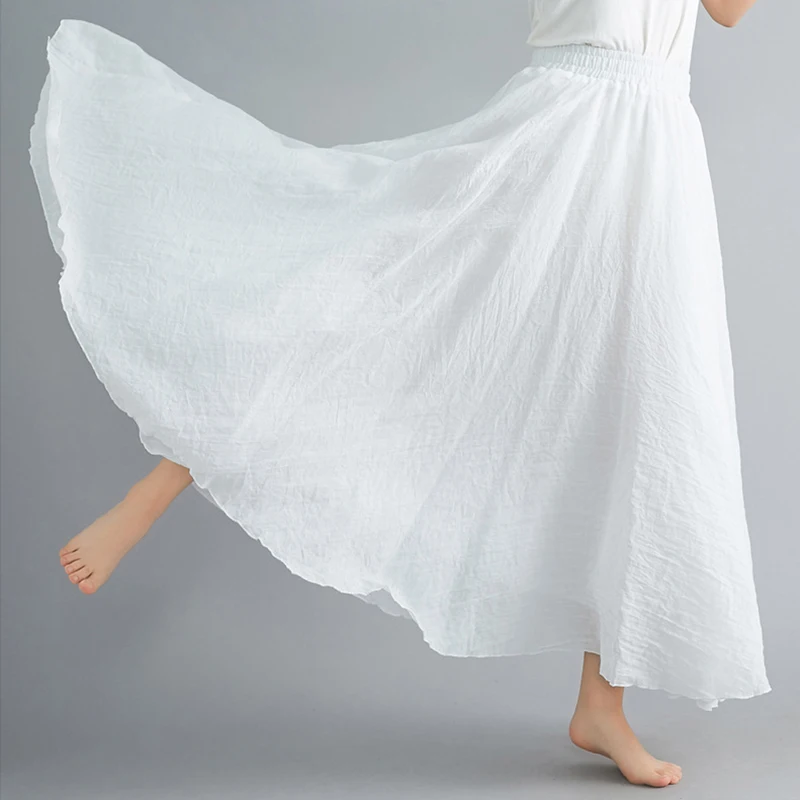 Women's Elegant High Waist Linen Maxi Skirt 2022 Summer Ladies Casual Elastic Waist 2 Layers Skirts Saia Feminina 14 Colors
Women's Elegant High Waist Linen Maxi Skirt 2022 Summer Ladies Casual Elastic Waist 2 Layers Skirts Saia Feminina 14 Colors
