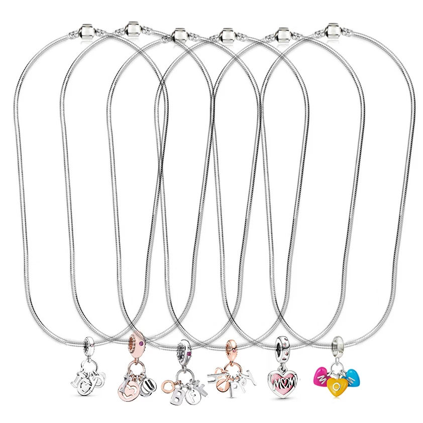 DIY Letters I Love You.MOM 3mm Thick Snake Bone Chain Necklace Memorial Day Birthday Party Necklace Ladies Gift Jewelry
DIY Letters I Love You.MOM 3mm Thick Snake Bone Chain Necklace Memorial Day Birthday Party Necklace Ladies Gift Jewelry