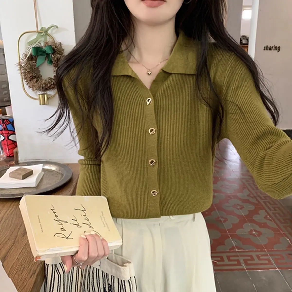 Spring Autumn New Womens Thin Knitted Cardigan Korean Fashion Polo Neck Long Sleeve Sweater Shirts Female Casual Slim Knitwear
Spring Autumn New Womens Thin Knitted Cardigan Korean Fashion Polo Neck Long Sleeve Sweater Shirts Female Casual Slim Knitwear