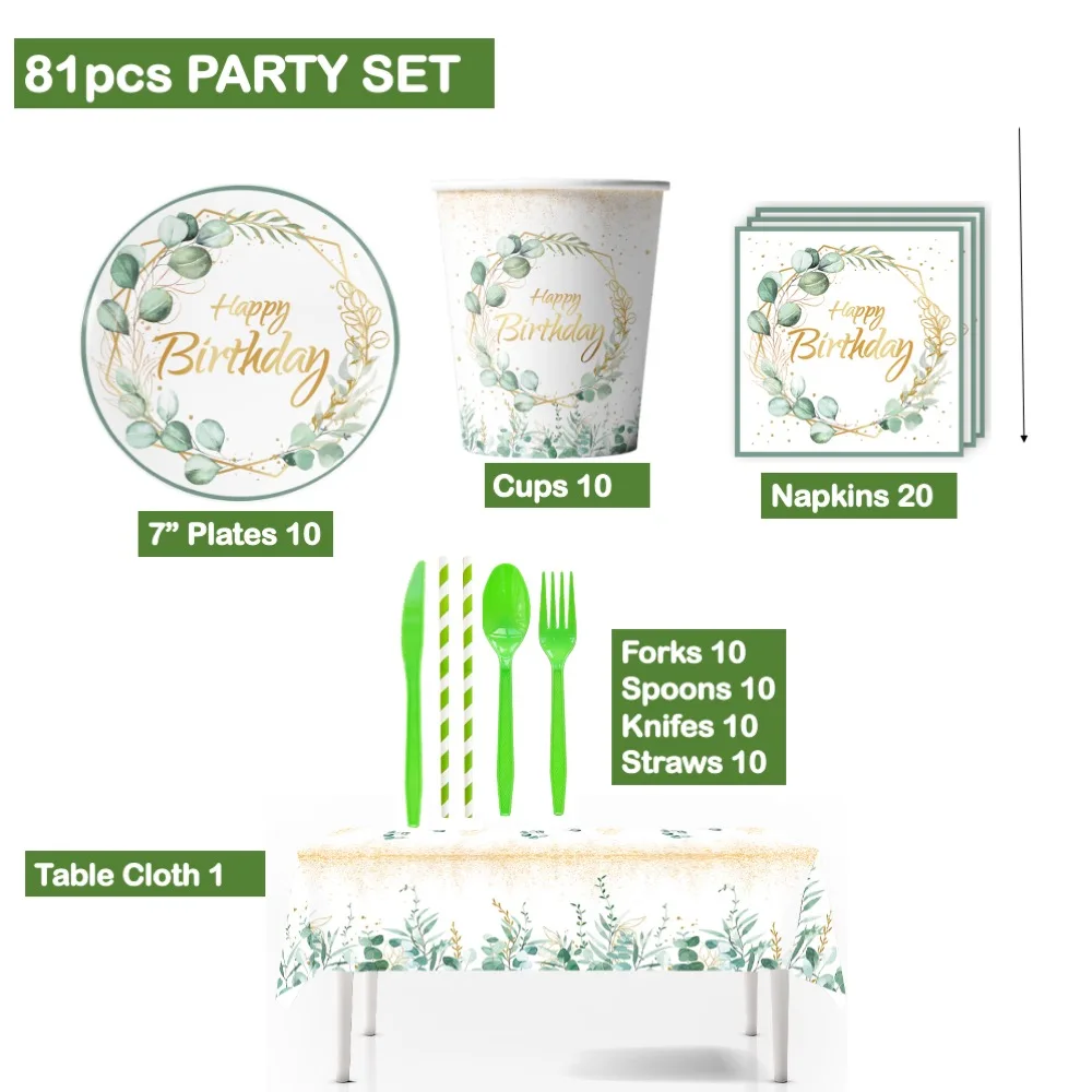Birthday 81pcs set Plates Cups Napkins For Birthday Baby Shower Wedding Dinner Anniversary Children' Events Inauguration Party
Birthday 81pcs set Plates Cups Napkins For Birthday Baby Shower Wedding Dinner Anniversary Children' Events Inauguration Party