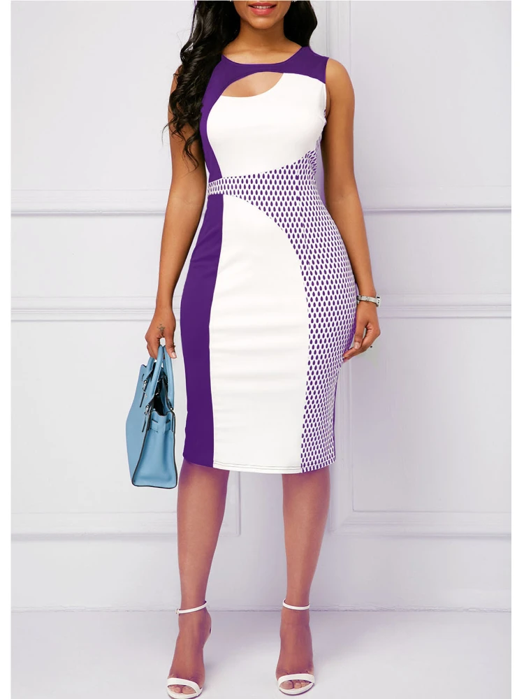 Women Dresses O Neck Hollow Out Printed Sleeveless Bodycon Female Package Hip Gowns Elegant Office Ladies New In Daily Fashion
Women Dresses O Neck Hollow Out Printed Sleeveless Bodycon Female Package Hip Gowns Elegant Office Ladies New In Daily Fashion