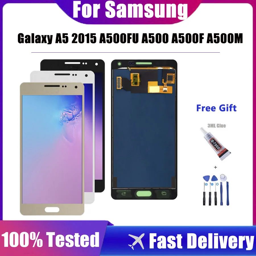 

ЖК-дисплей OLED/TFT для SAMSUNG Galaxy A5 2015 A500FU A500 A500F A500M, сменный сенсорный экран, дигитайзер с бесплатным подарком