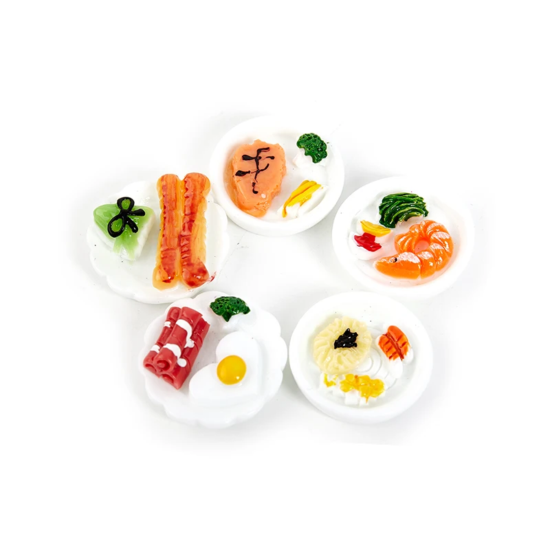 

5 шт. 1/12 миниатюрная тарелка для кукольного домика на завтрак яйцо хлеб мини модель еды украшения аксессуары для дома детская игрушка