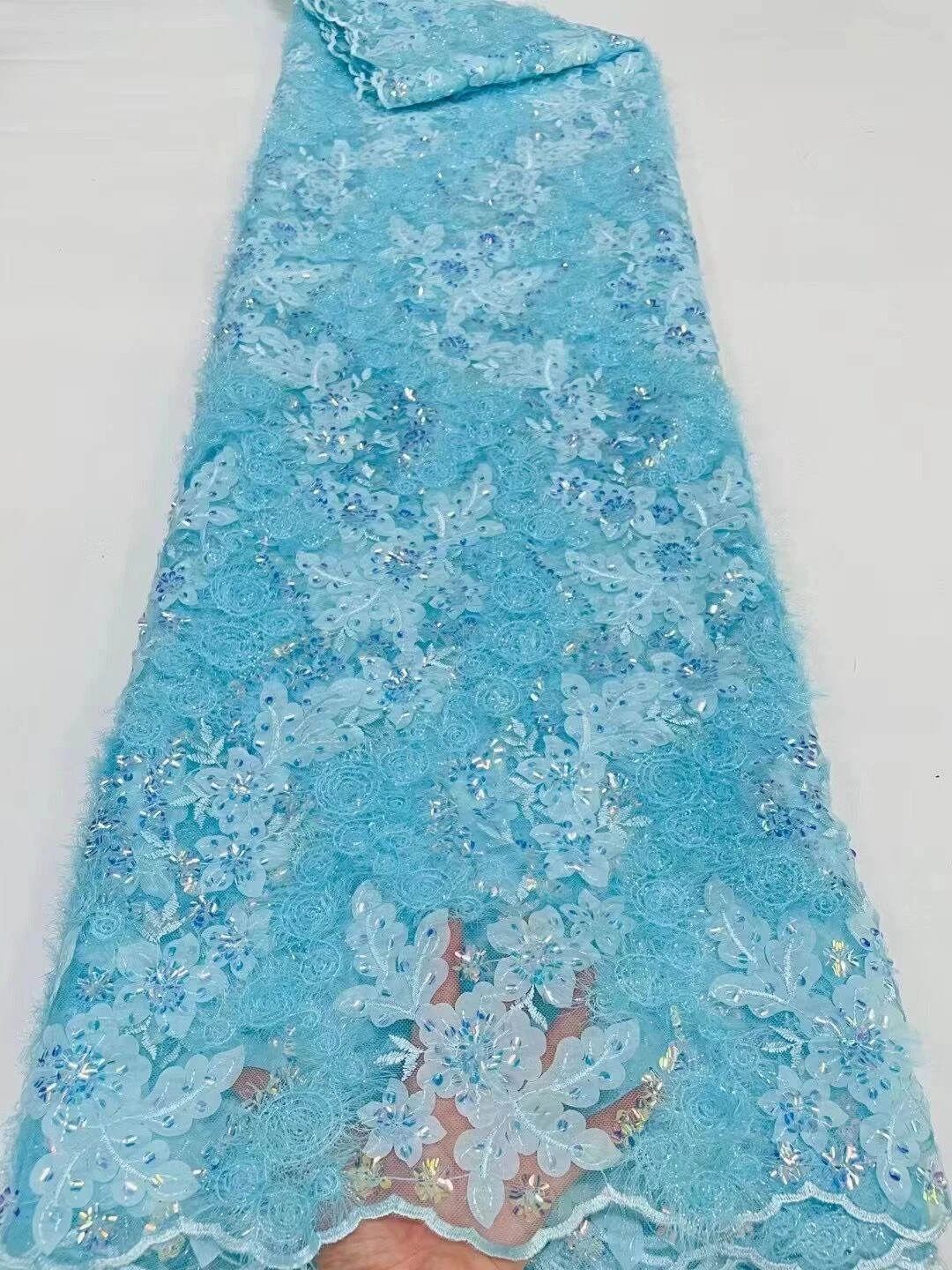 

Африканская Новинка 2022 года, 5 ярдов, Высококачественная французская нигерийская кружевная ткань, швейцарская сетчатая многоцветная элегантная женская свадебная одежда для портной YXZ36