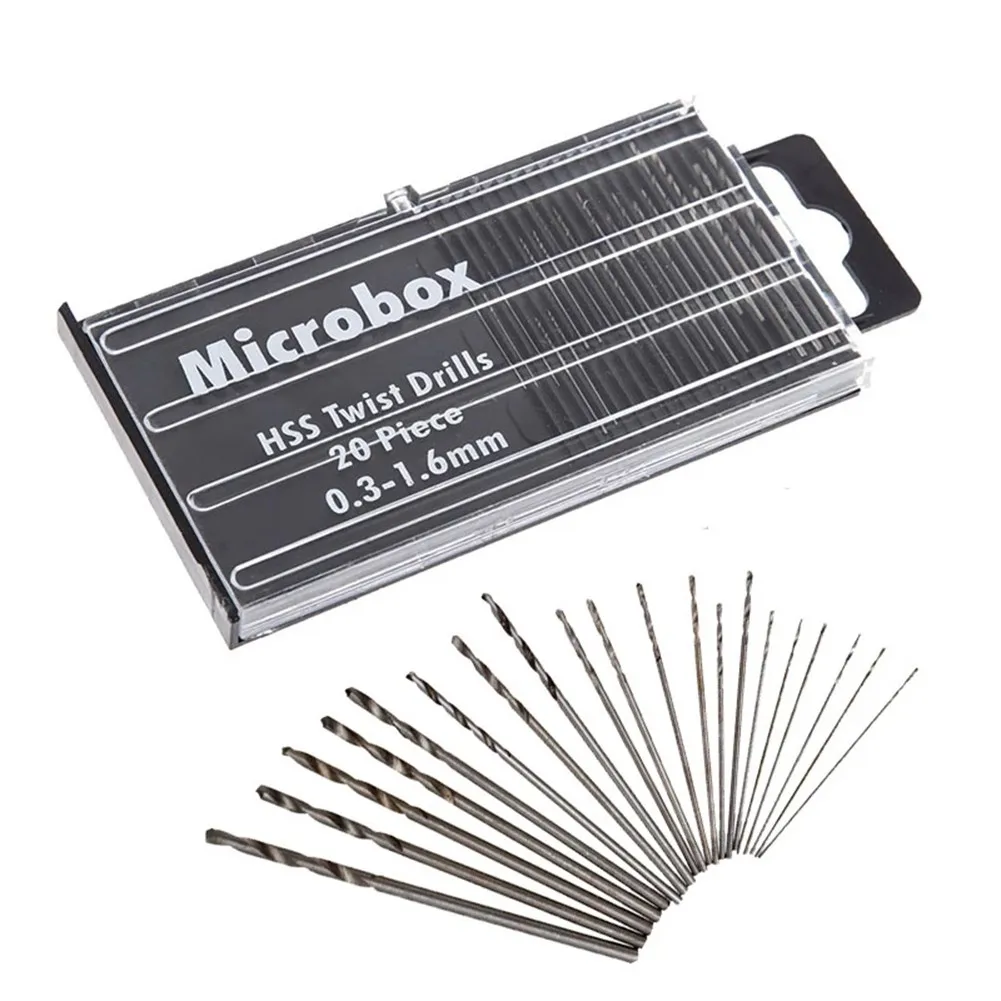 20PCS 0.3MM-1.6MM Mini Drill Bit Set HSS Spiral Drill Bit Set Micro Twist Drill Bit Power Tools Accessories For Jewelry Repair
20PCS 0.3MM-1.6MM Mini Drill Bit Set HSS Spiral Drill Bit Set Micro Twist Drill Bit Power Tools Accessories For Jewelry Repair