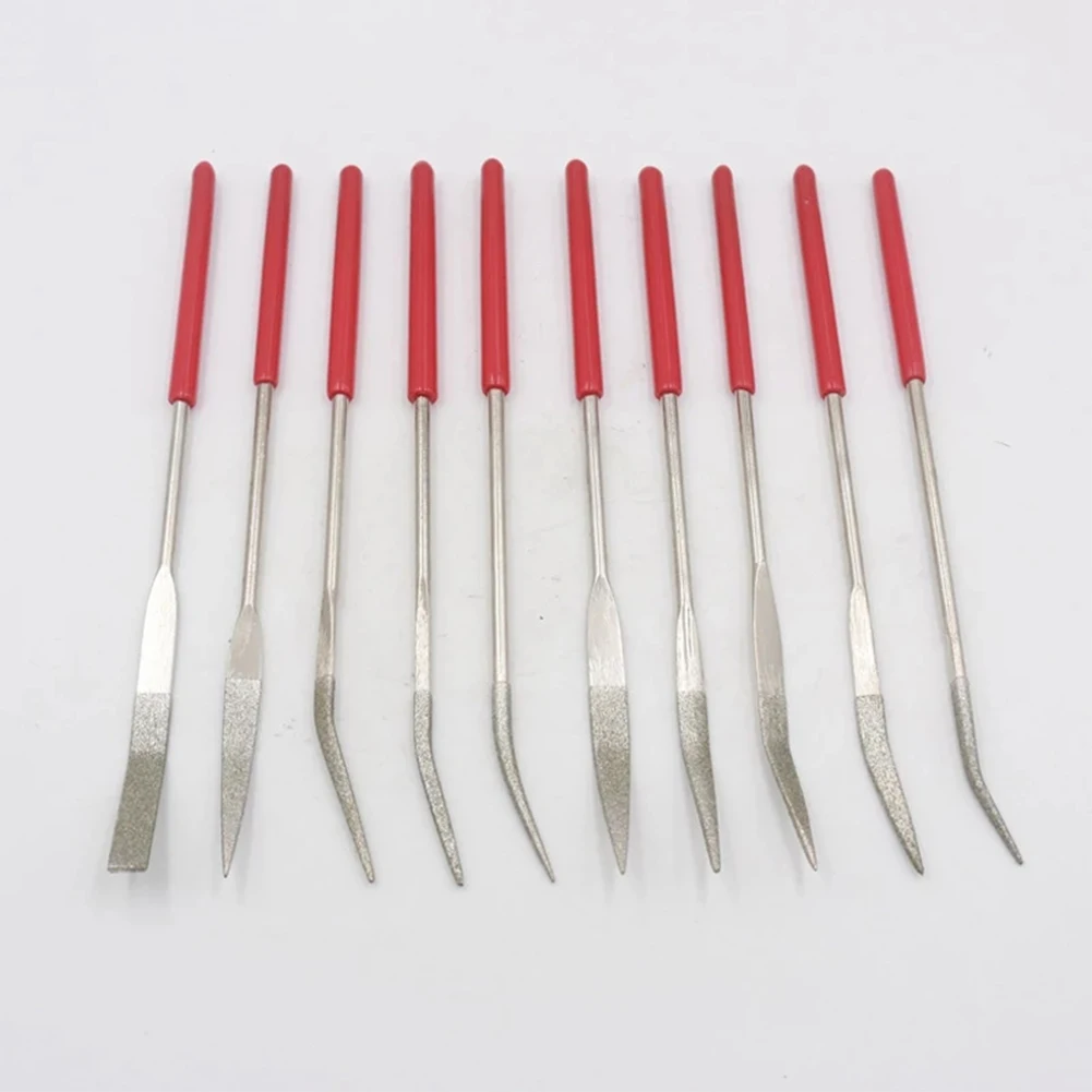 10 Pcs Curved Mini Diamond File Set Special Shaped Needle Files 3×140mm For Shraping Polishing Carving Hand Tool
10 Pcs Curved Mini Diamond File Set Special Shaped Needle Files 3×140mm For Shraping Polishing Carving Hand Tool