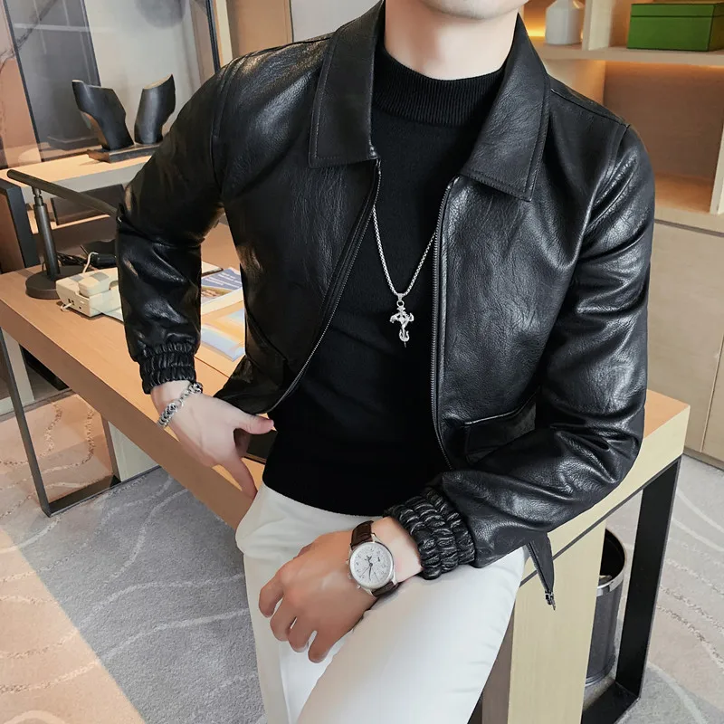 2022 Men Spring High Quality Casual Leather Jackets/Male Slim Fit Fashion Leather Coat PU Leather Coat Men Clothing Streetwear
2022 Men Spring High Quality Casual Leather Jackets/Male Slim Fit Fashion Leather Coat PU Leather Coat Men Clothing Streetwear