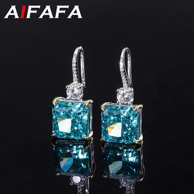 AIFAFA 100% S925 Sterling Silver Mint Green High Carbon Diamond Drop Earrings For Women Sparkling Gemstone Ear Ring Fine Jewelry 
AIFAFA 100% S925 Sterling Silver Mint Green High Carbon Diamond Drop Earrings For Women Sparkling Gemstone Ear Ring Fine Jewelry