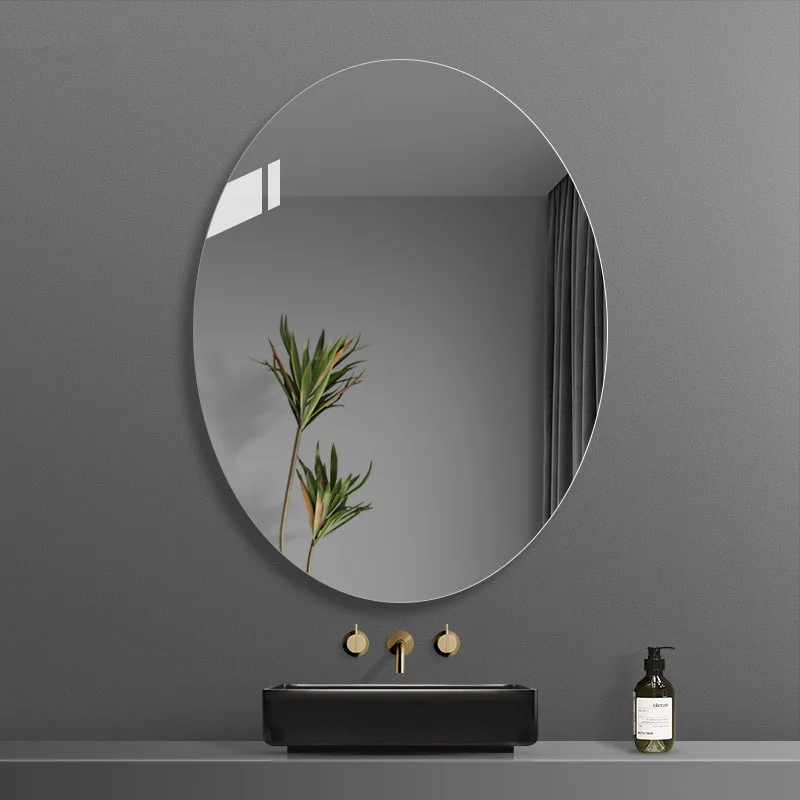

Oval Hairdressing Mirror Wall Mounted Makeup Bedroom Cleaning Bathroom Mirror Shower Aesthetic Espejo Pared Bathroom Accessories