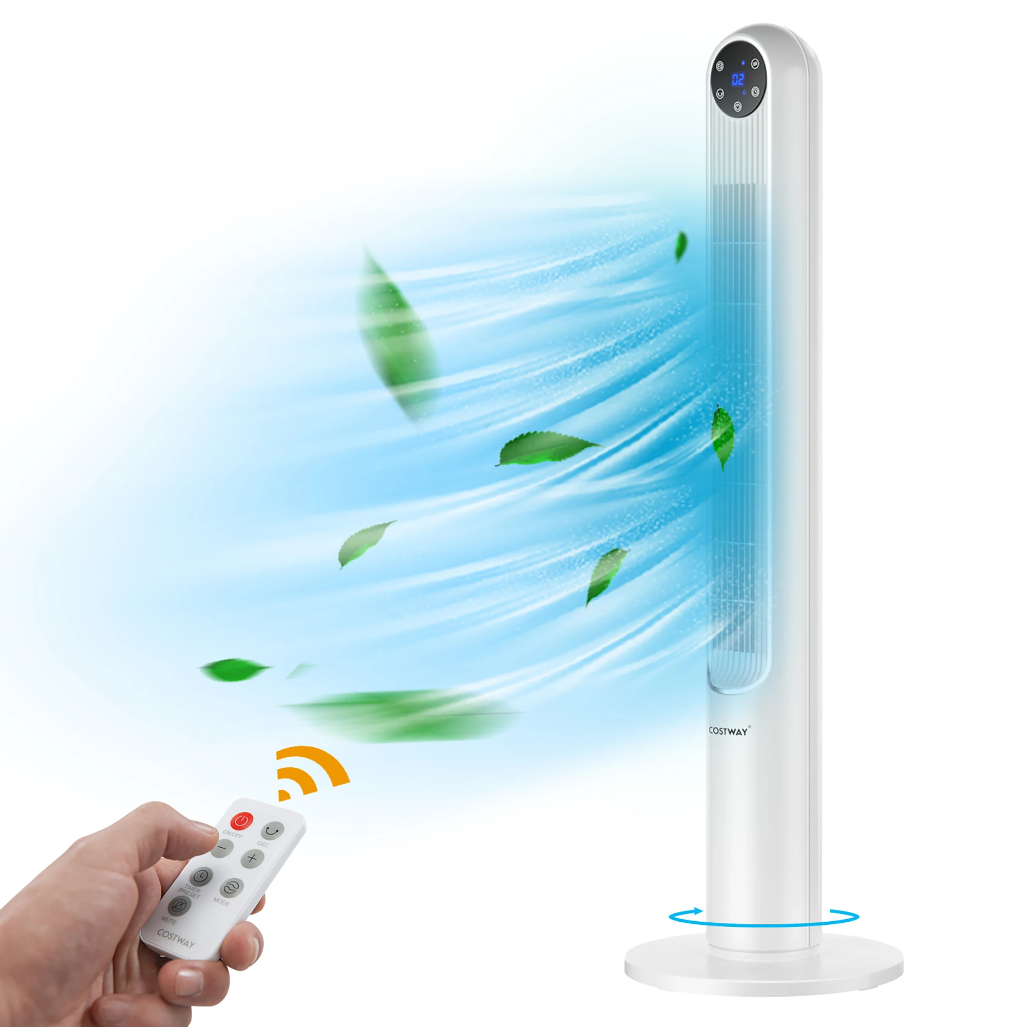 42'' Tower Fan Smart Display Panel 12H Timer 80 Degree Oscillating Fan w/Remote White
42'' Tower Fan Smart Display Panel 12H Timer 80 Degree Oscillating Fan w/Remote White