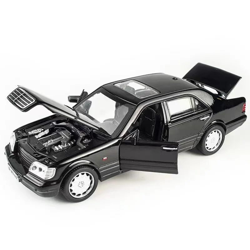 Miniauto 1/32 W140 модель автомобиля из сплава звук свет с откатным механизмом литая под