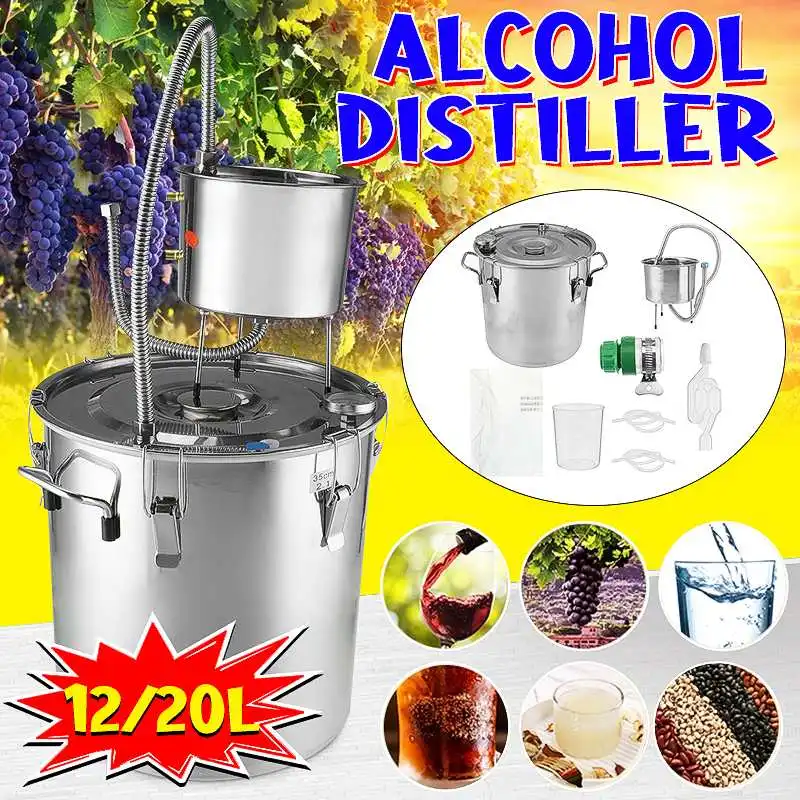 12/20/33L Automatic Alcohol Distiller Machine Brewing Equipment DIY Home Moonshine Still Wine Spirits Boiler Beer Dispenser Kit
12/20/33L Automatic Alcohol Distiller Machine Brewing Equipment DIY Home Moonshine Still Wine Spirits Boiler Beer Dispenser Kit
