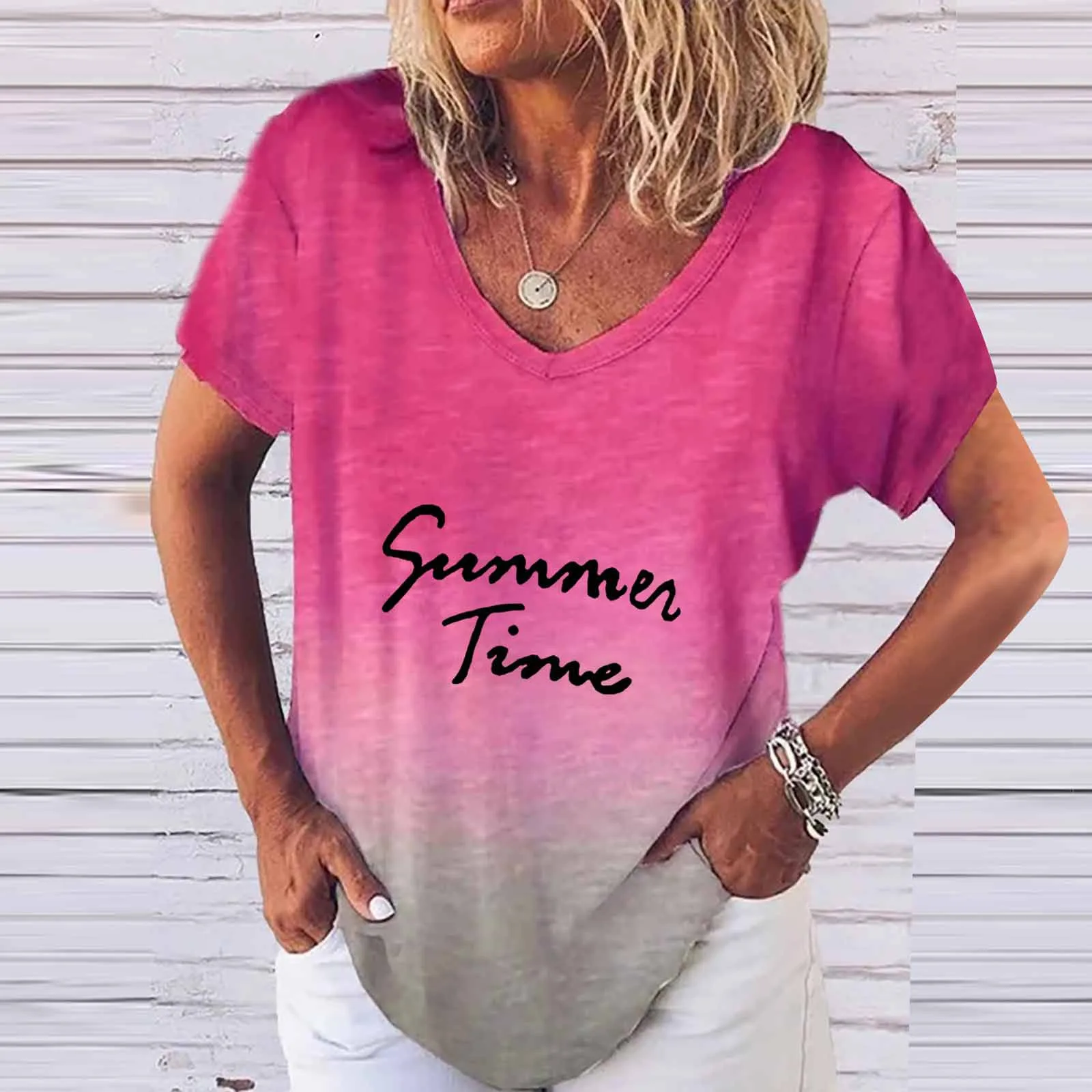 Women's Blouse Woman New Collection 2022 T Shirt V-neck Gradient Sweetshirts Clothes for Summer 2022 Womens Fashion Ladies Tops
Women's Blouse Woman New Collection 2022 T Shirt V-neck Gradient Sweetshirts Clothes for Summer 2022 Womens Fashion Ladies Tops