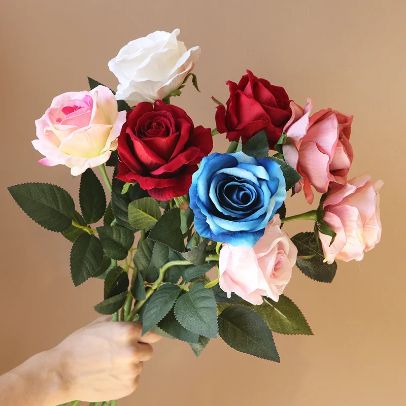 

10 шт. имитация бархатной розы искусственные цветы свадебный букет украшение дома поддельные розы вечерние свадебные цветочные композиции