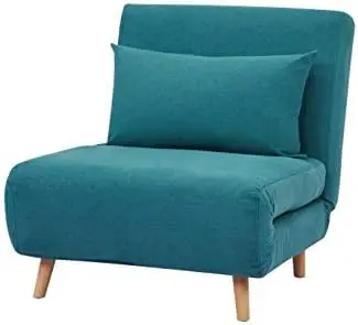 Tri-Fold Convertible Polyester Sofa Bed Chair with Removable Pillow and Legs, Peacock Blue 1 pack
Tri-Fold Convertible Polyester Sofa Bed Chair with Removable Pillow and Legs, Peacock Blue 1 pack