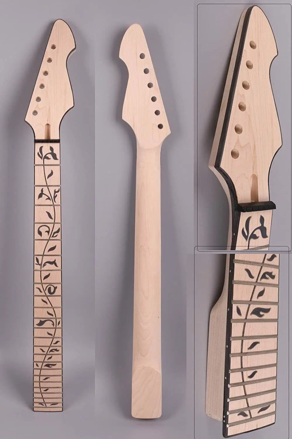 Maple guitar neck 24fret 25.5inch Vine Inlay Unfinished Black Binding DIY Guitar
Maple guitar neck 24fret 25.5inch Vine Inlay Unfinished Black Binding DIY Guitar