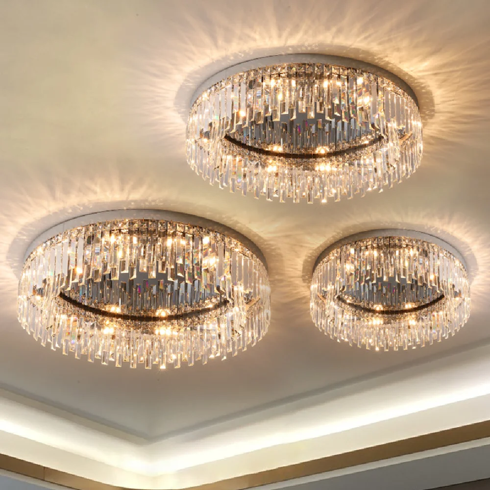 Modern Foyer E14 Led Ceiling Lights Lustre Chrome Steel Mounted Lamp Luxury K9 Crystal Led Luminarias Indoor Lighting Fixtures
Modern Foyer E14 Led Ceiling Lights Lustre Chrome Steel Mounted Lamp Luxury K9 Crystal Led Luminarias Indoor Lighting Fixtures