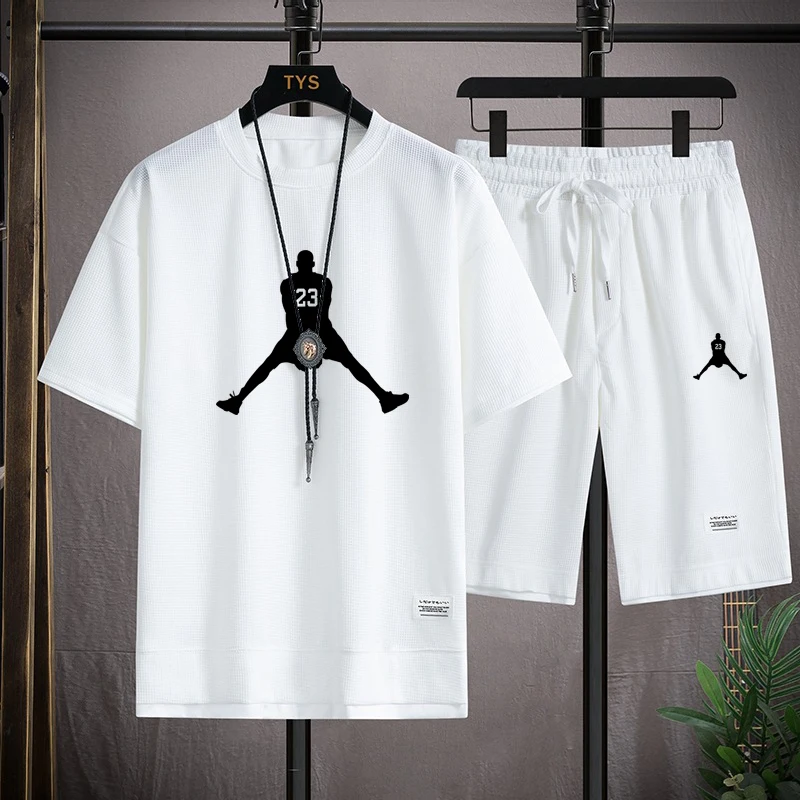 2023 Summer Brand Fashion Men's Waffle Casual T-shirt And Shorts Set Basketball Sports Fitness Breathable Quick Dry 2 Piece Set
2023 Summer Brand Fashion Men's Waffle Casual T-shirt And Shorts Set Basketball Sports Fitness Breathable Quick Dry 2 Piece Set