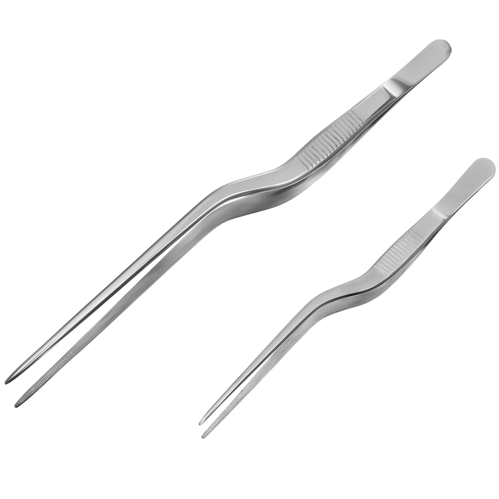 2pcs tongs tweezers stainless steel curved tip tweezers hair removal tweezers kitchen restaurant cooking tongs supplies 
2pcs tongs tweezers stainless steel curved tip tweezers hair removal tweezers kitchen restaurant cooking tongs supplies