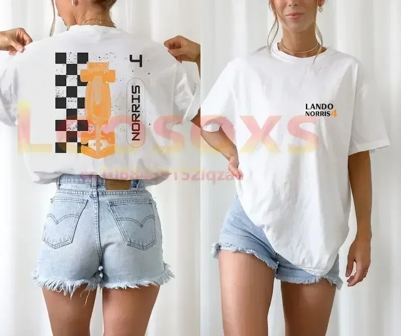 TEW TEWSЛетний тренд Lando Norris 2024 удобная дышащая мужская футболка из чистого хлопка