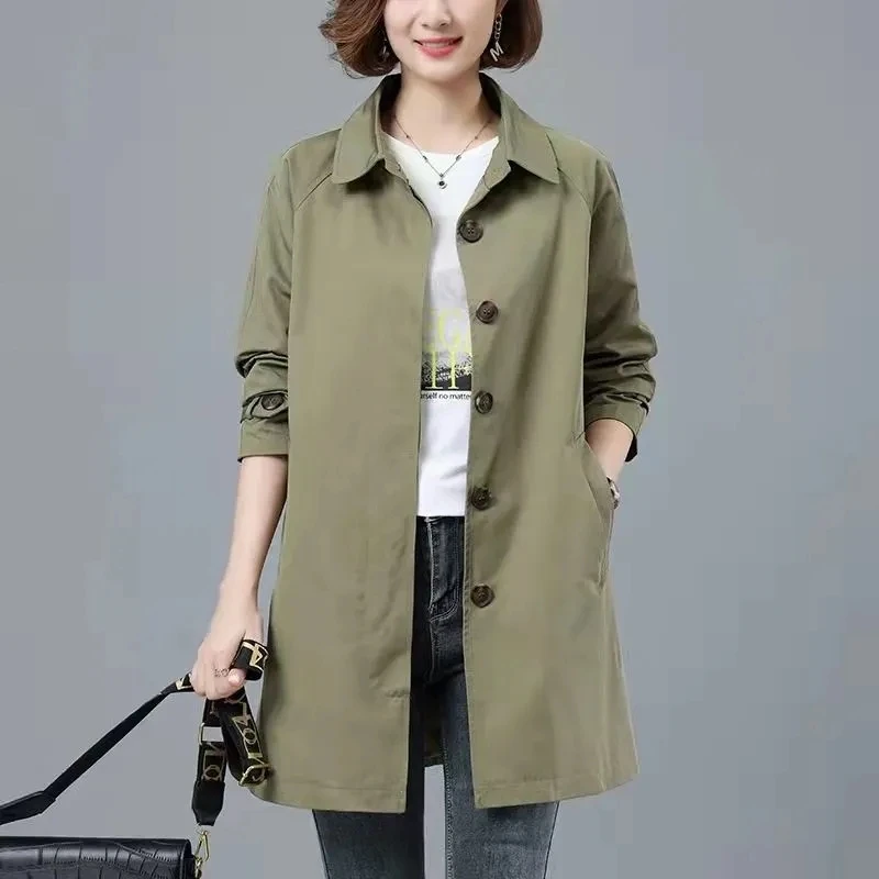 2023 Spring Autumn Long Sleeve Office Ladies Coat Women Single-Breasted Slim Trench Coat Korean Outerwear Windbreaker Female
2023 Spring Autumn Long Sleeve Office Ladies Coat Women Single-Breasted Slim Trench Coat Korean Outerwear Windbreaker Female