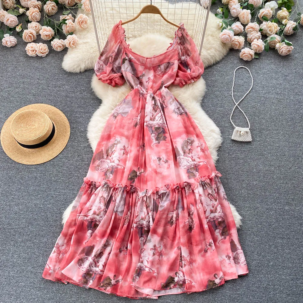 2022 New Summer Women Sexy Square Collar Short Sleeve Slim Long Dress High Quality Retro Print Beach Vacation Dress
2022 New Summer Women Sexy Square Collar Short Sleeve Slim Long Dress High Quality Retro Print Beach Vacation Dress