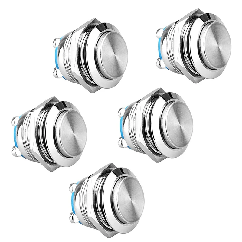 New 5Pcs 19Mm High Round Cap Waterproof Momentary Metal Push Button Switch High Flush Screw Terminals 250V 3A 1NO SPST
New 5Pcs 19Mm High Round Cap Waterproof Momentary Metal Push Button Switch High Flush Screw Terminals 250V 3A 1NO SPST