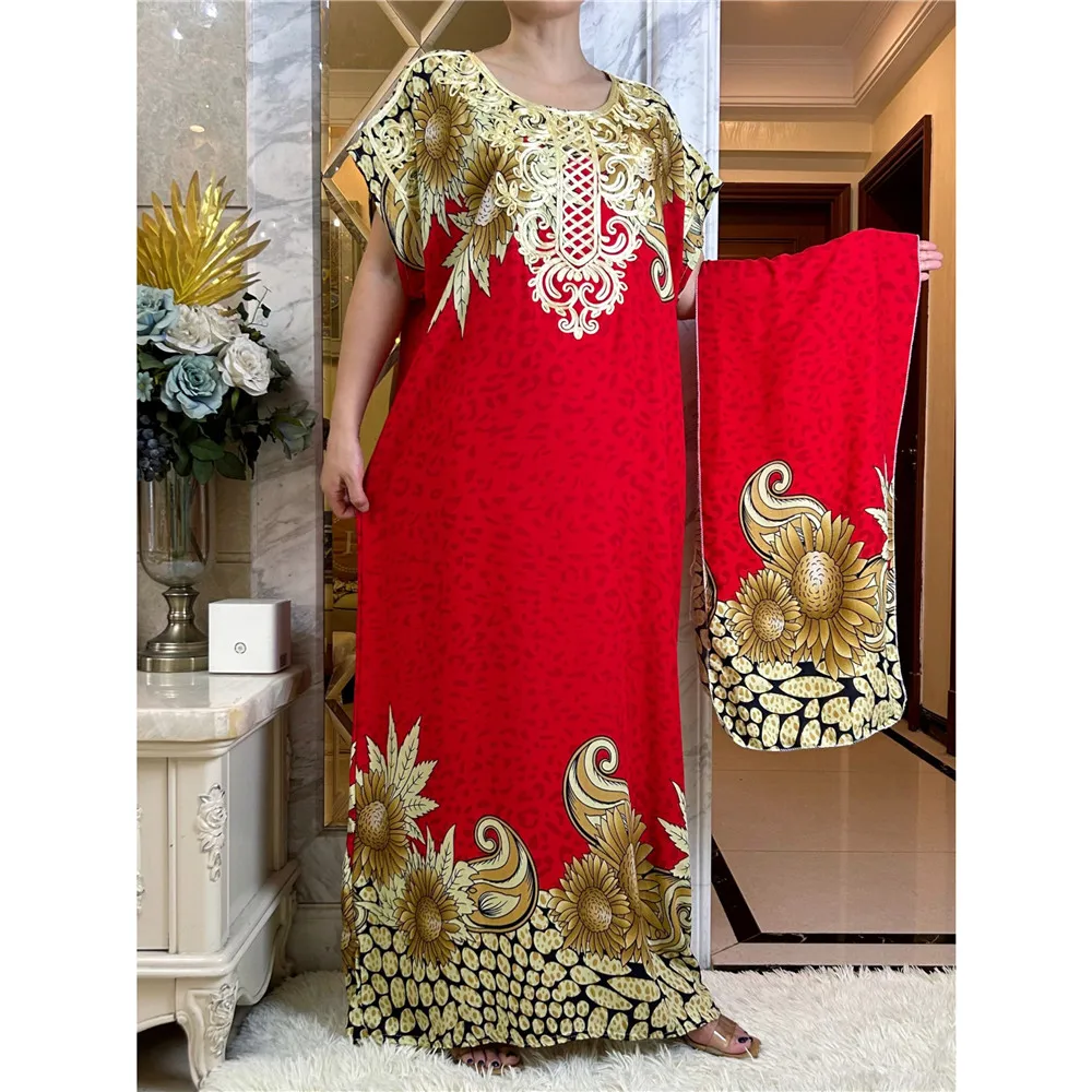 2023 New African Dashiki 100% Cotton Floral Dress Printing Short Sleeve Collect Waist Straight Loose African Women's Dress YY22
2023 New African Dashiki 100% Cotton Floral Dress Printing Short Sleeve Collect Waist Straight Loose African Women's Dress YY22